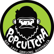 The Popcultcha logo (Est. 1993, Geelong, Australia)